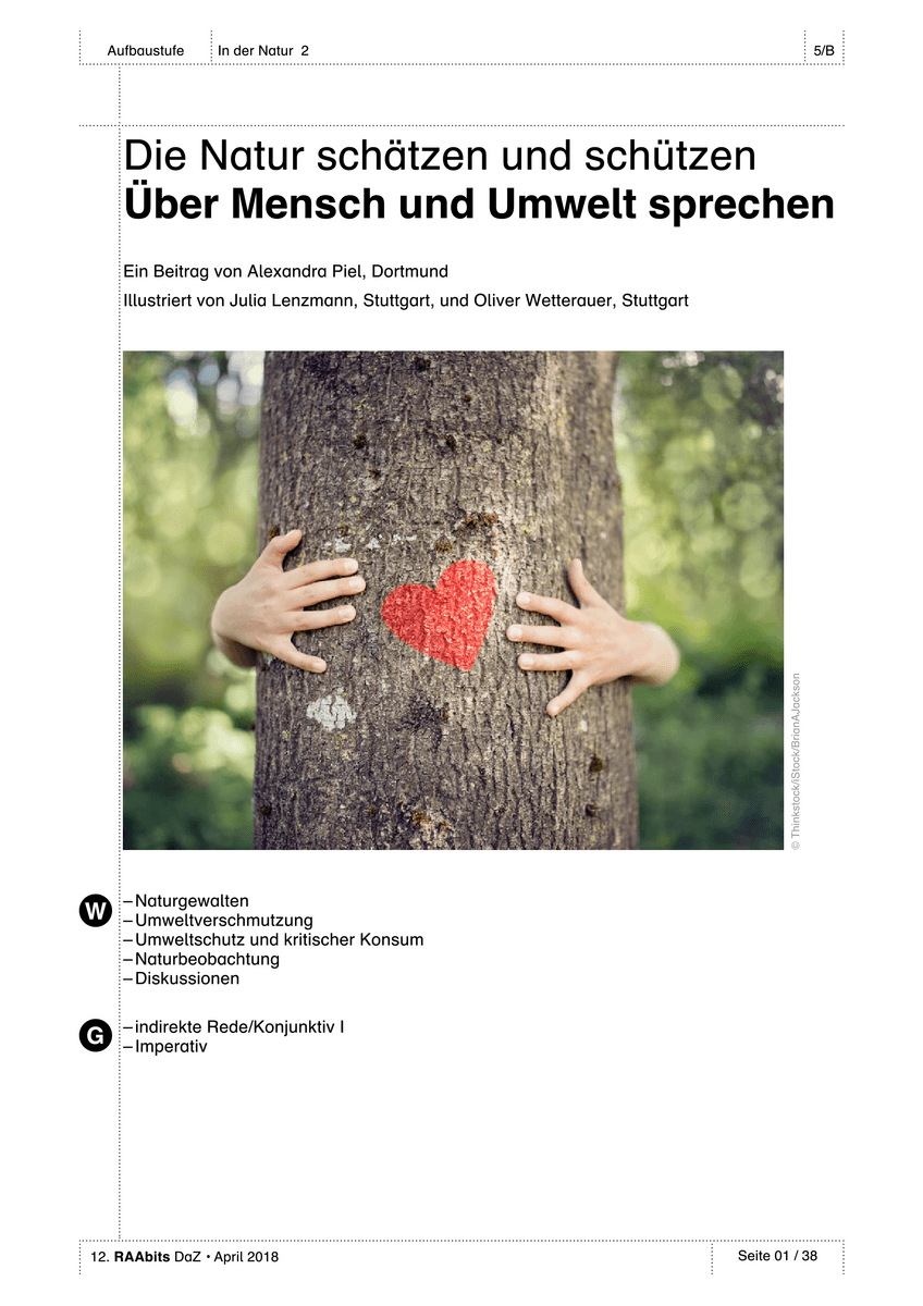 Die Natur schätzen und schützen