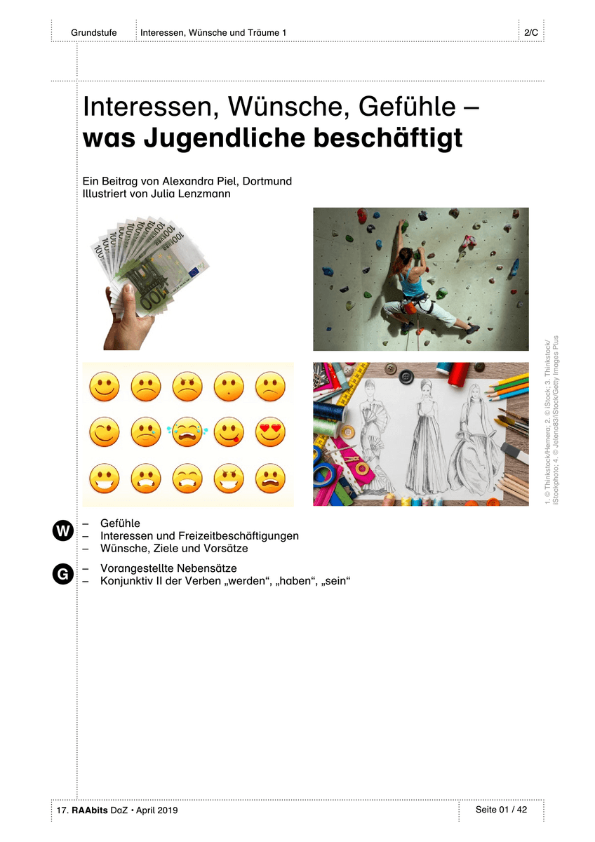 Interessen, Wünsche, Gefühle