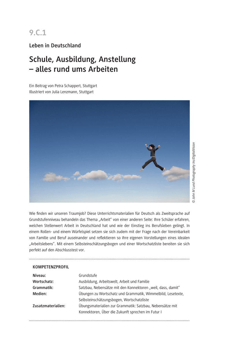 Schule, Ausbildung, Anstellung