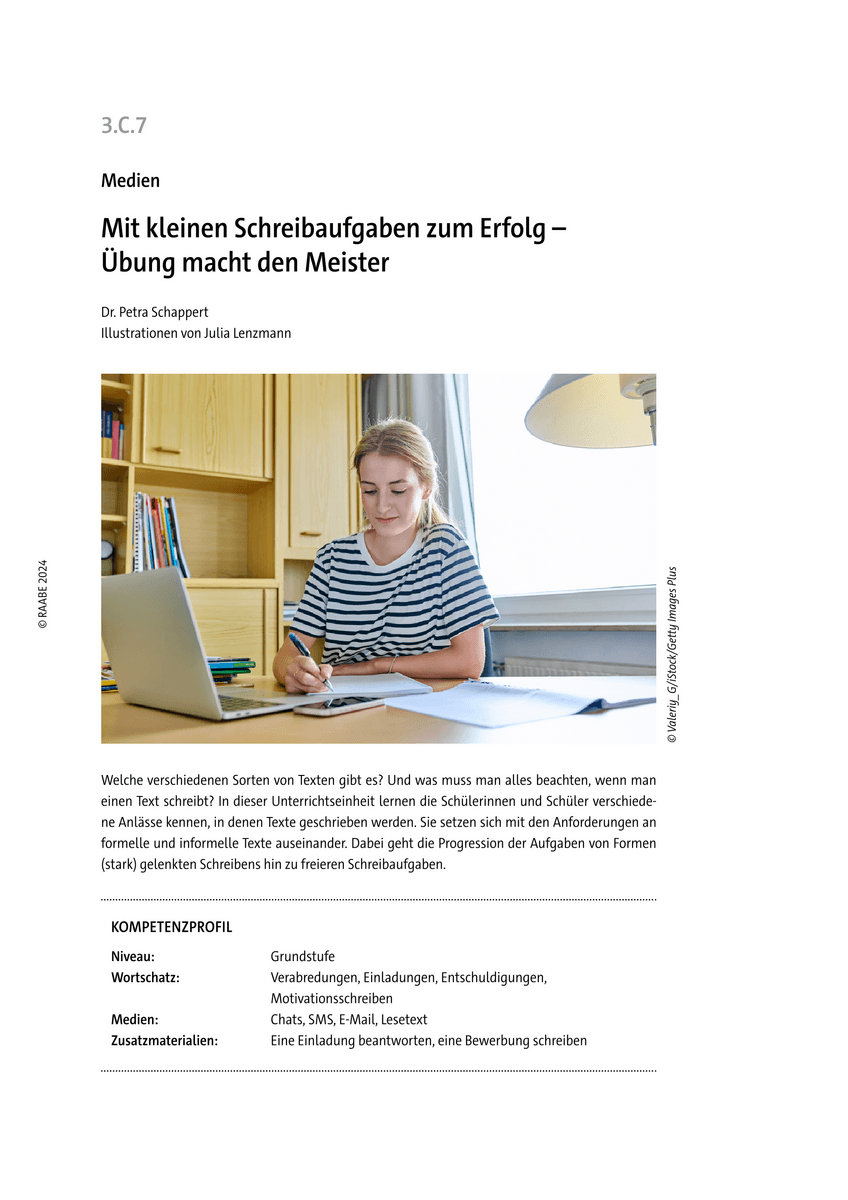 Mit kleinen Schreibaufgaben zum Erfolg