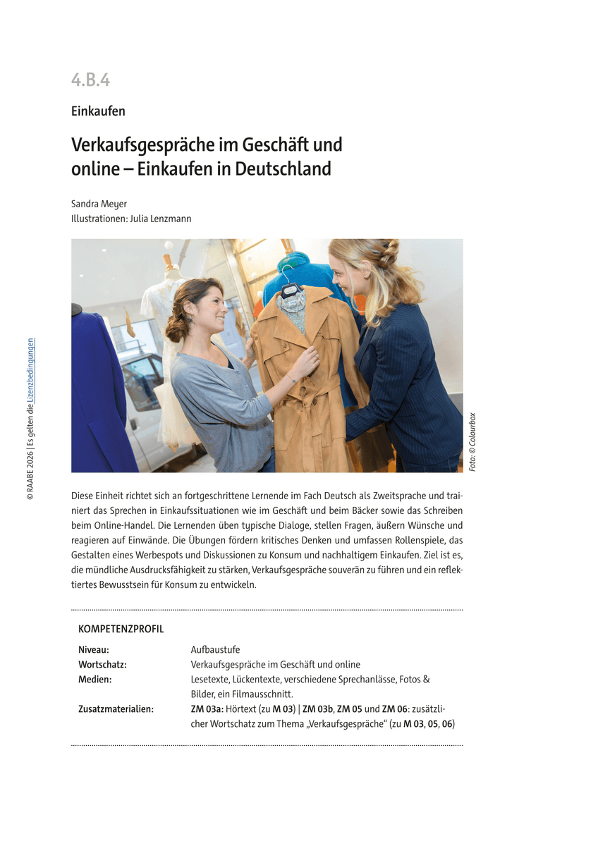Verkaufsgespräche im Geschäft und online