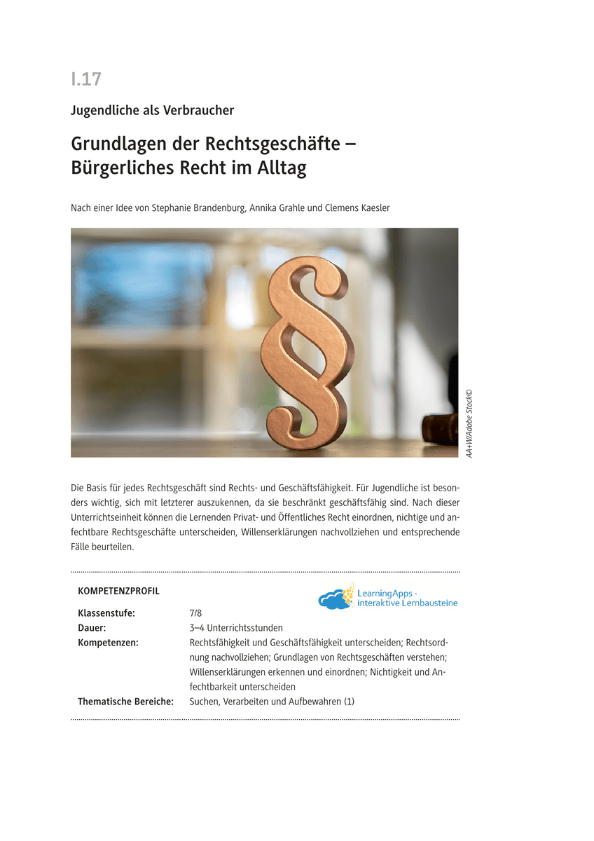 Grundlagen der Rechtsgeschäfte