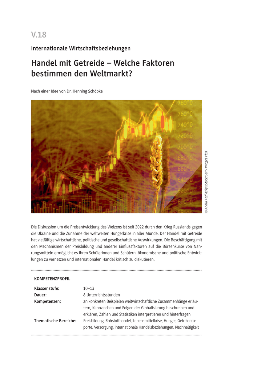 Handel mit Getreide