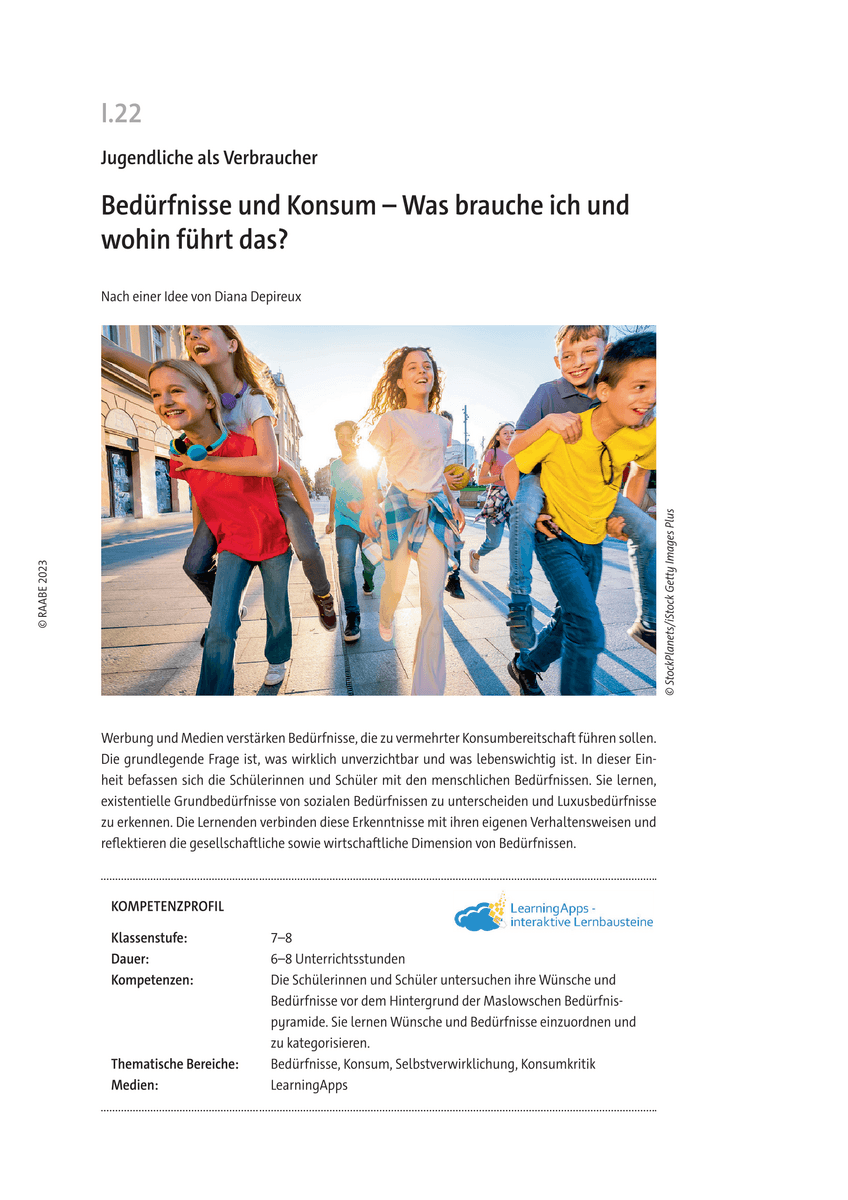 Bedürfnisse und Konsum