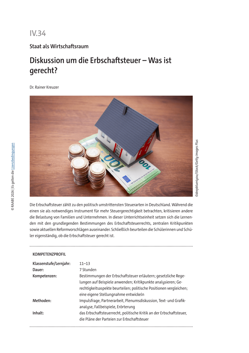 Diskussion um die Erbschaftsteuer