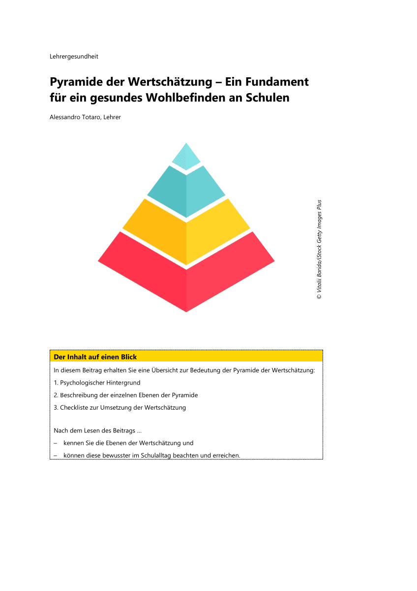 Pyramide der Wertschätzung