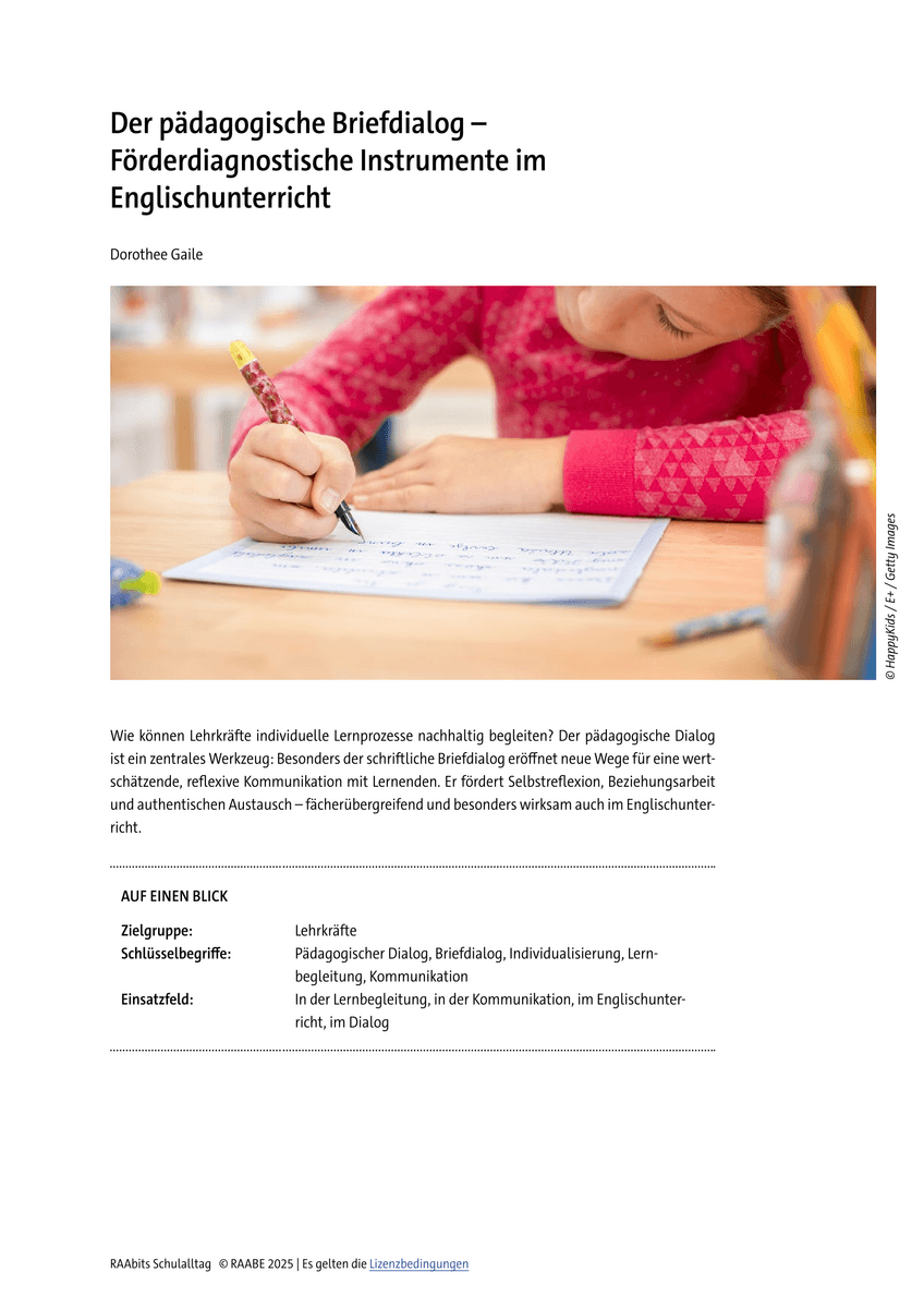 Der pädagogische Briefdialog