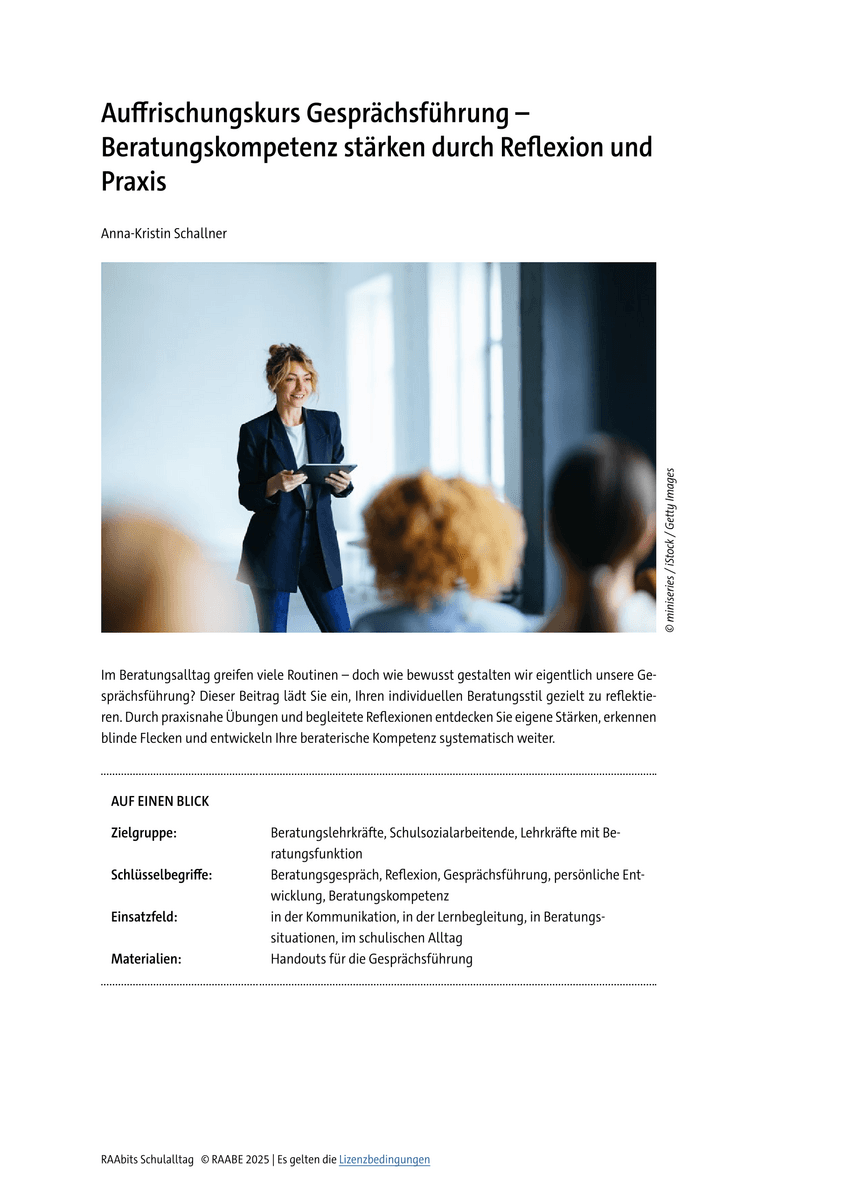 Auffrischungskurs Gesprächsführung