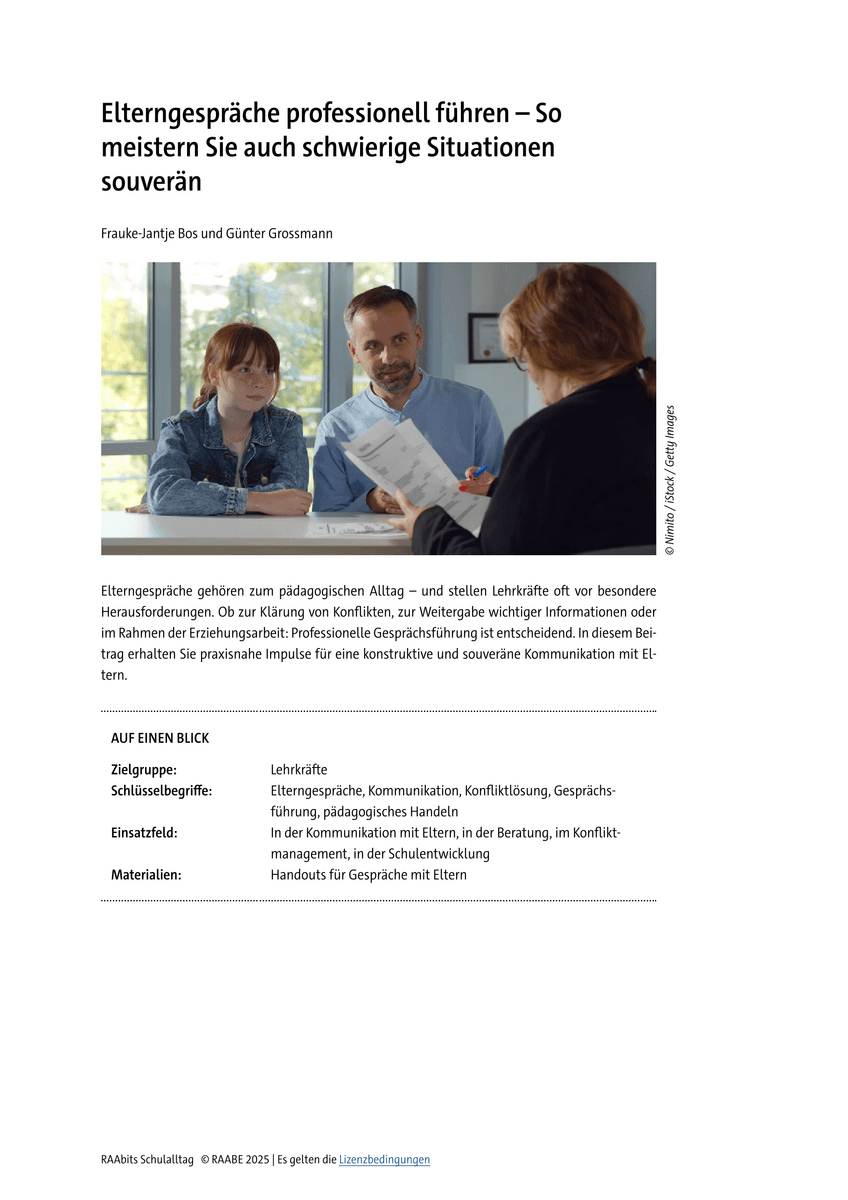 Elterngespräche professionell führen