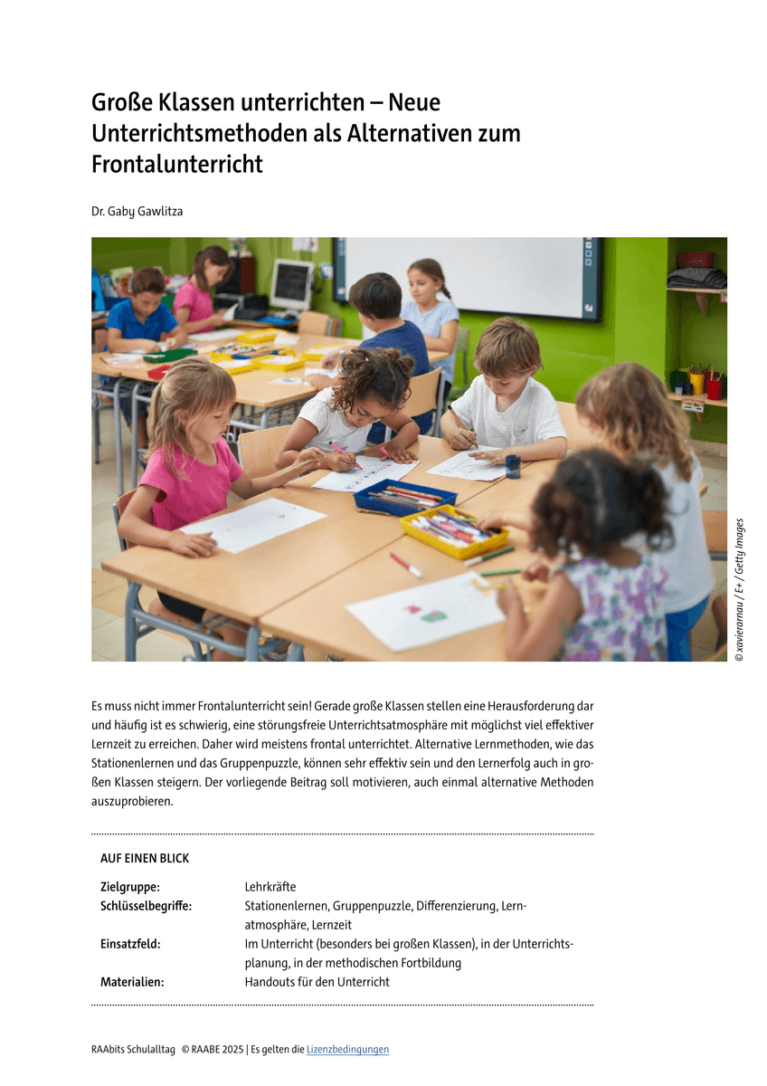 Große Klassen unterrichten