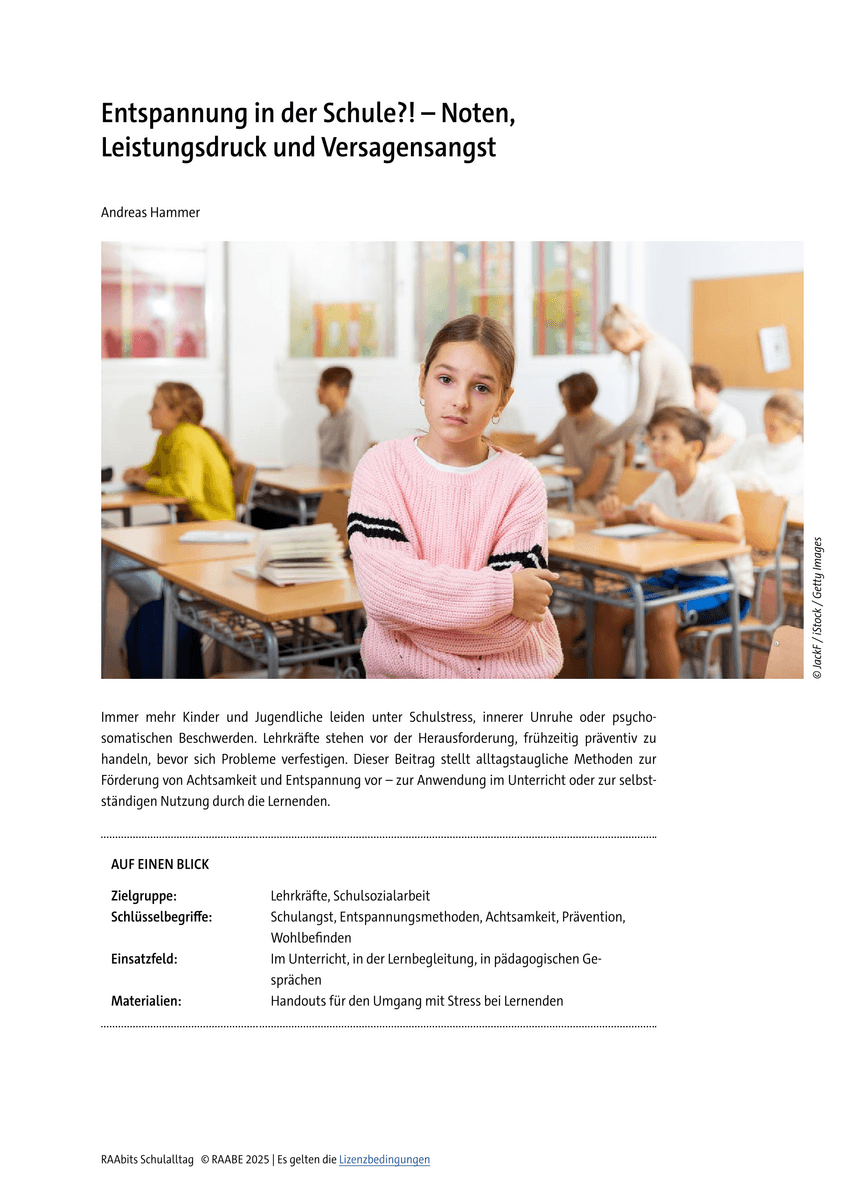 Entspannung in der Schule?!