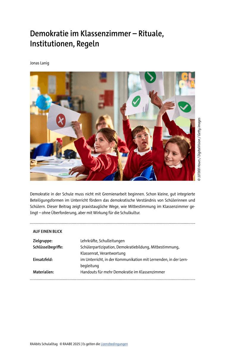 Demokratie im Klassenzimmer