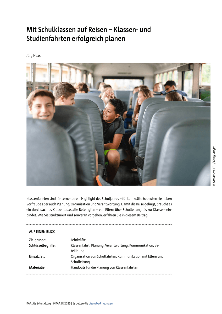 Mit Schulklassen auf Reisen