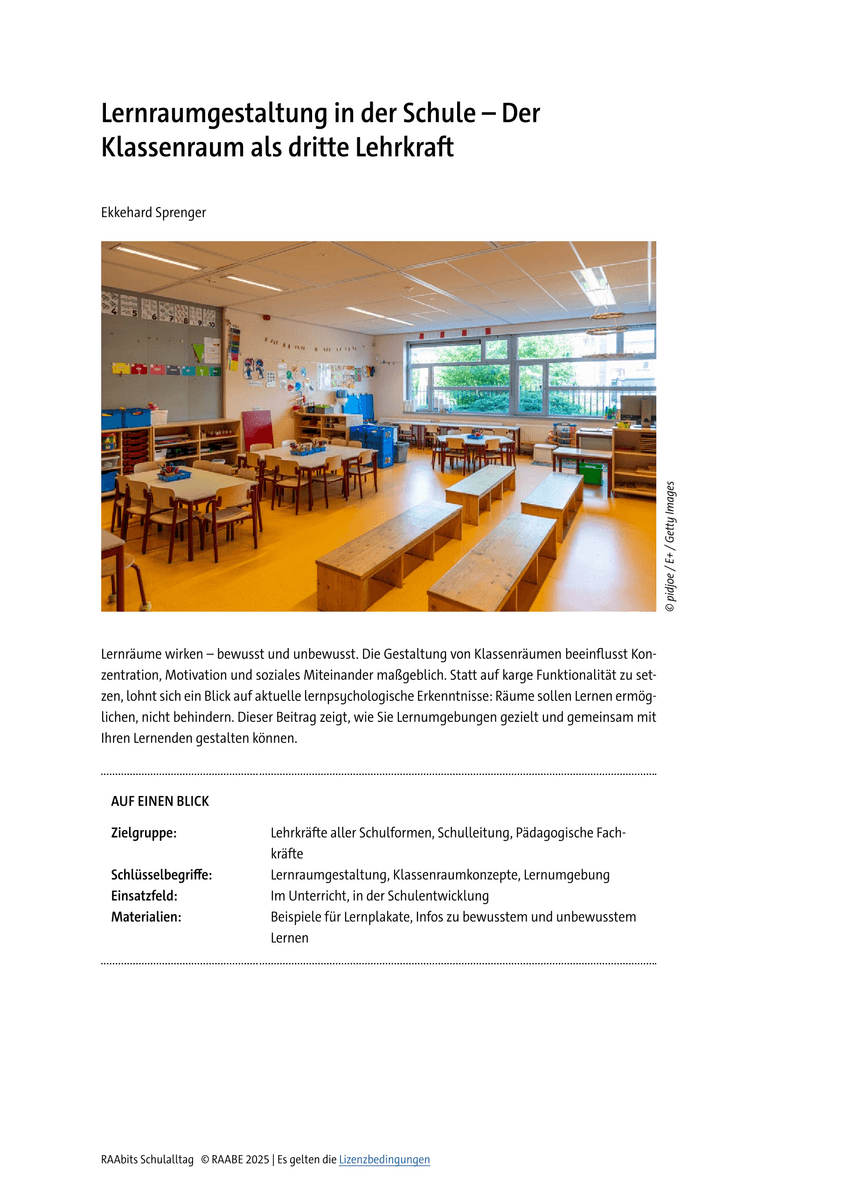 Lernraumgestaltung in der Schule