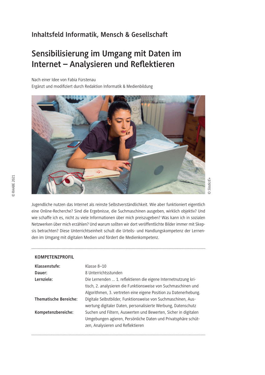 Sensibilisierung im Umgang mit Daten im Internet