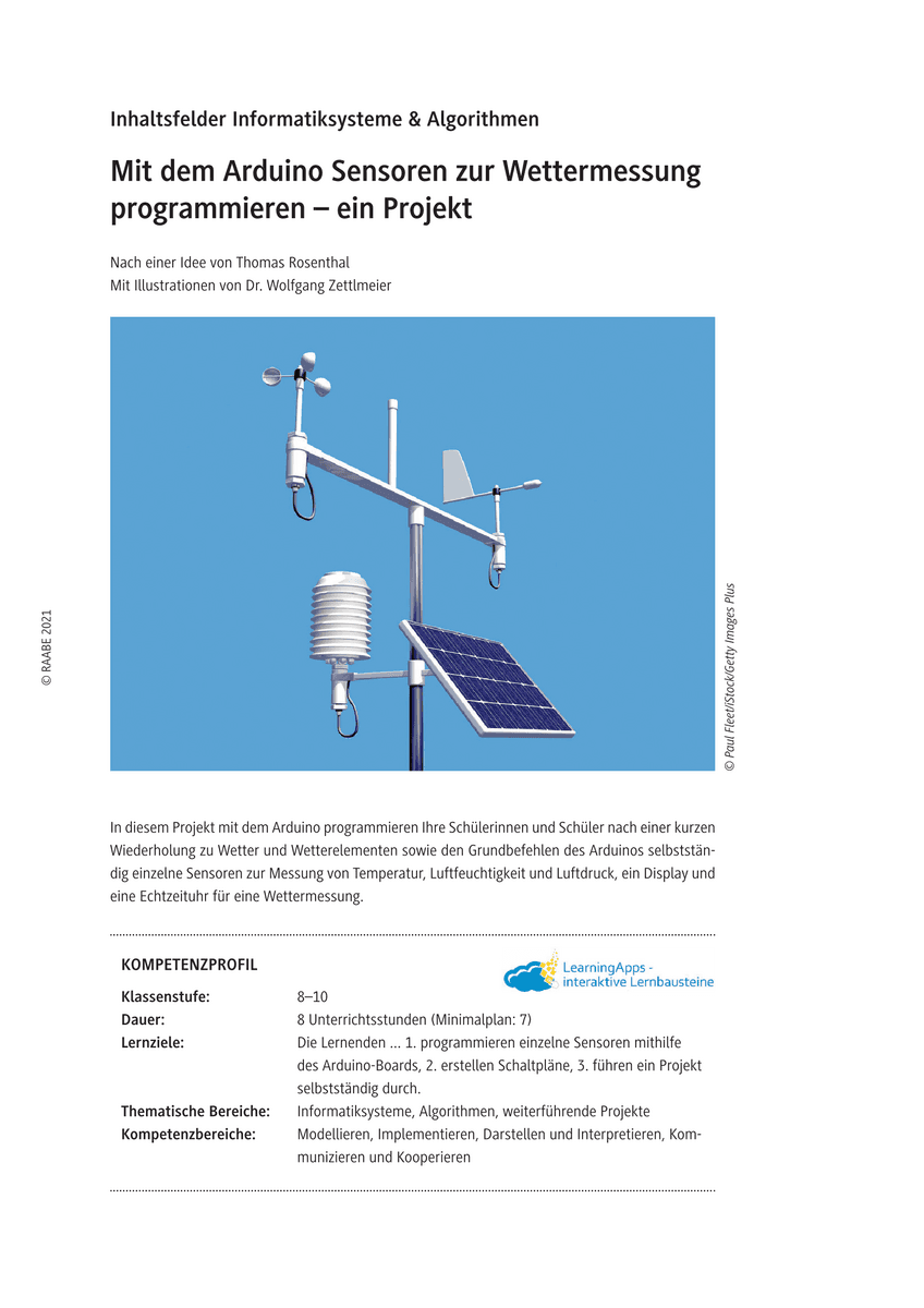 Mit dem Arduino Sensoren zur Wettermessung programmieren