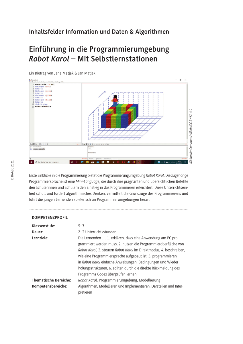 Einführung in die Programmierumgebung Robot Karol