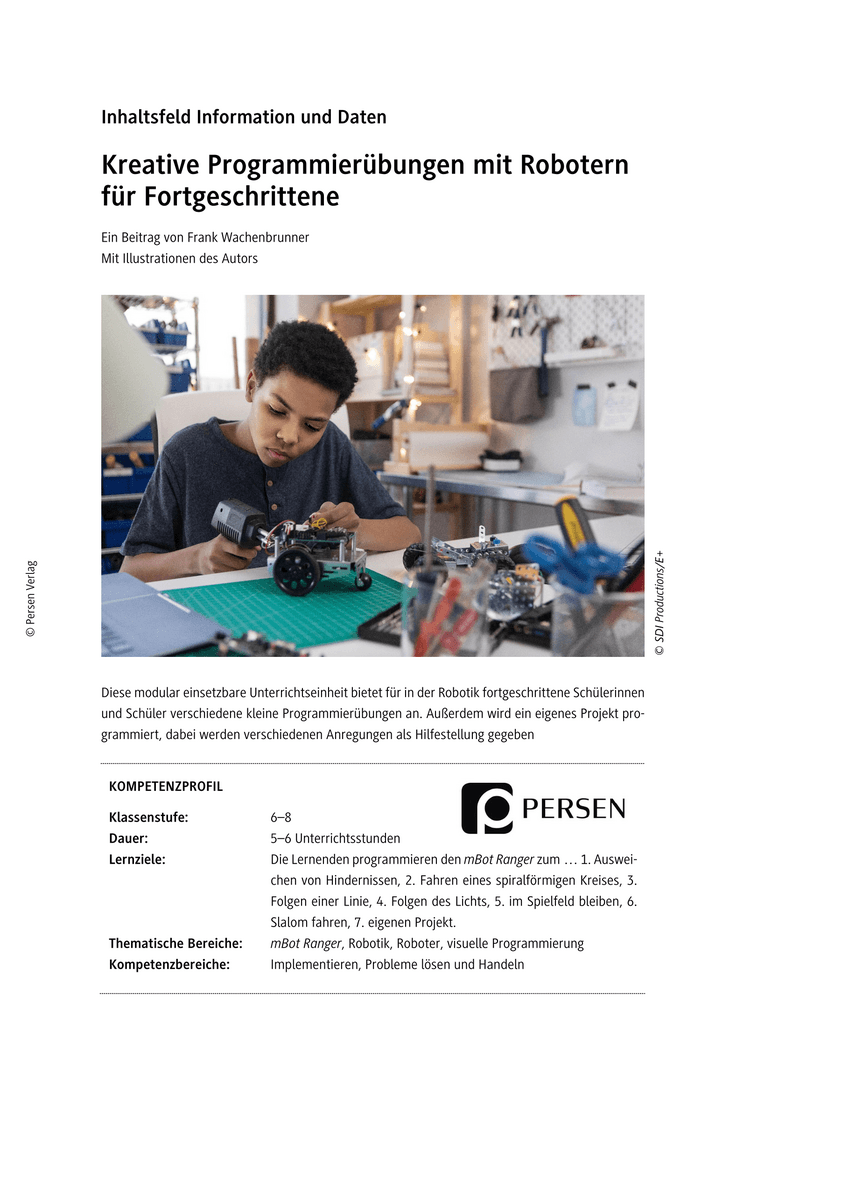 Kreative Programmierübungen mit Robotern für Fortgeschrittene