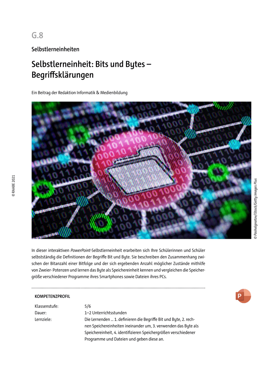 Selbstlerneinheit: Bits und Bytes