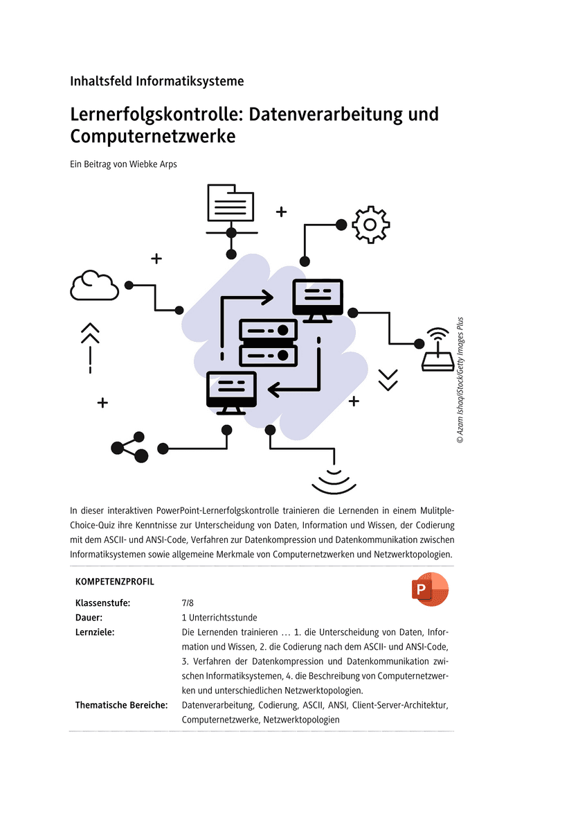 Lernerfolgskontrolle: Datenverarbeitung und Computernetzwerke