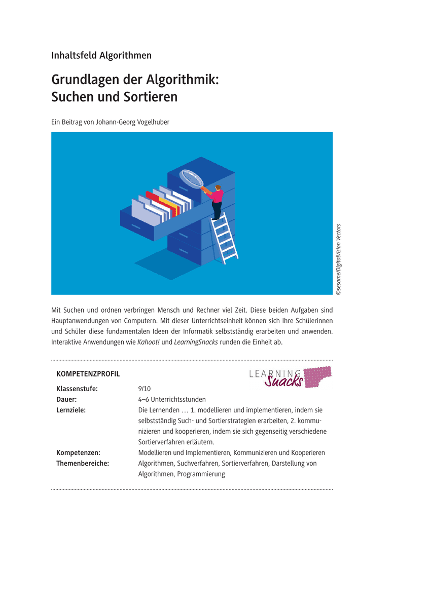 Grundlagen der Algorithmik: Suchen und Sortieren