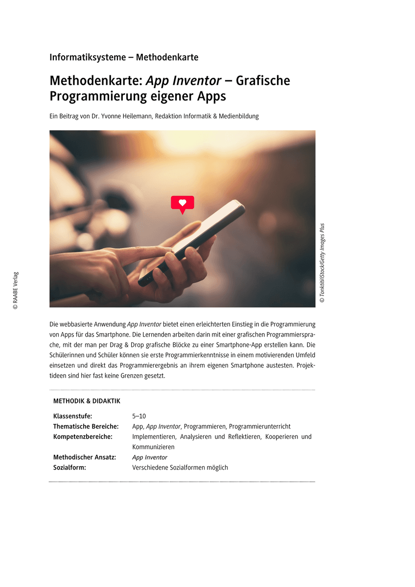 Methodenkarte: App Inventor