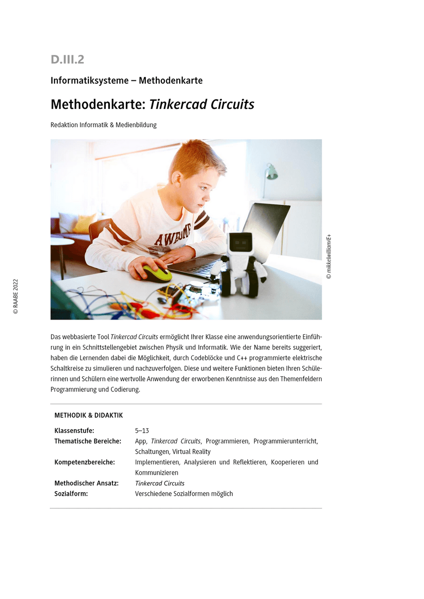 Methodenkarte: Tinkercad Circuits