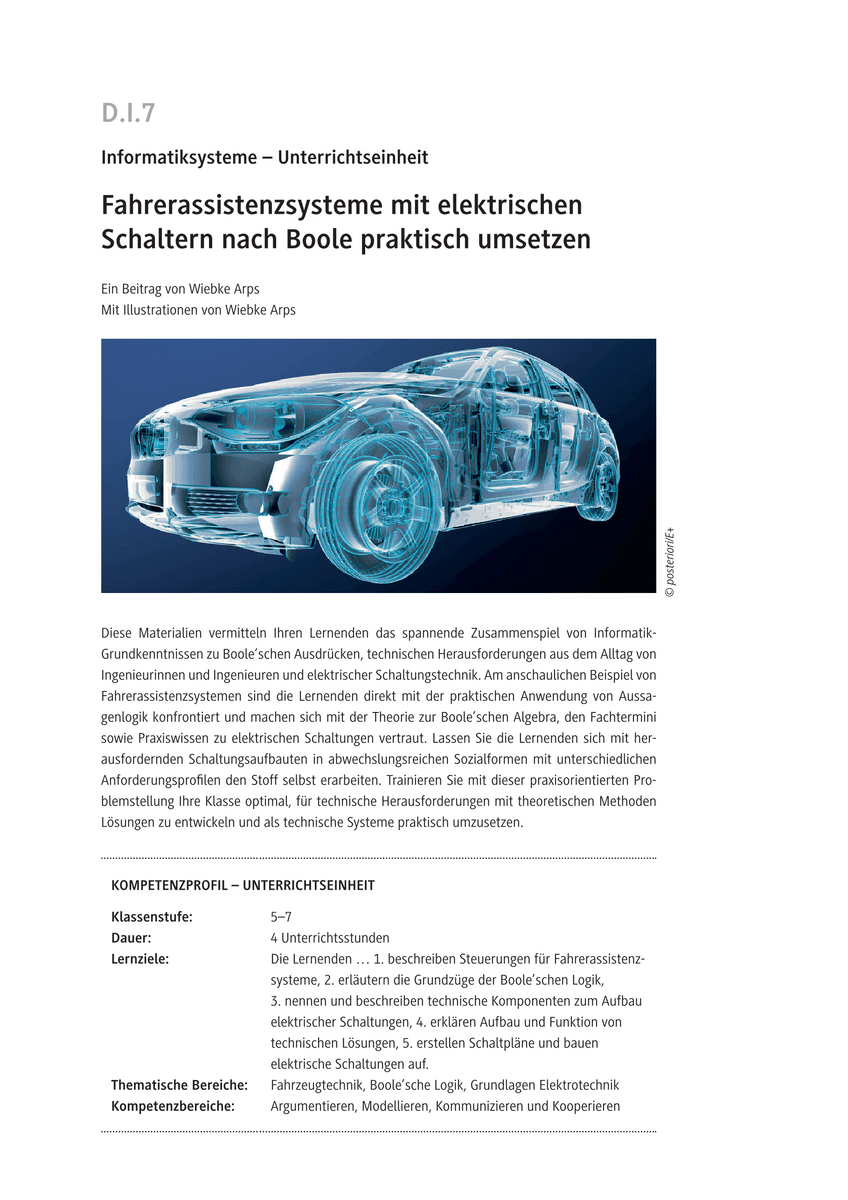 Fahrerassistenzsysteme mit elektrischen Schaltern nach Boole praktisch umsetzen