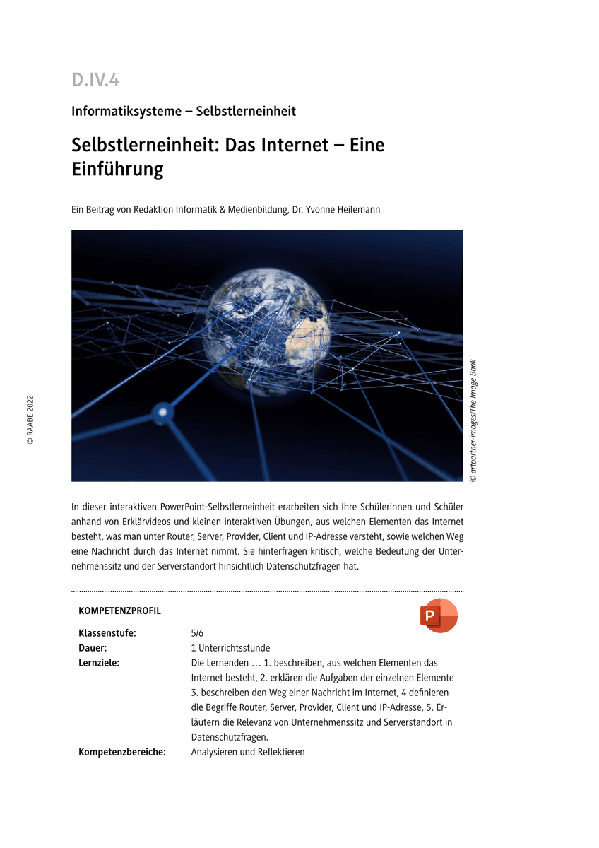 Selbstlerneinheit: Das Internet