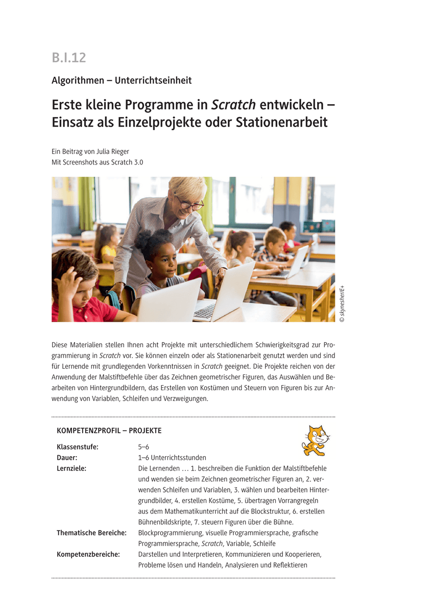 Erste kleine Programme in Scratch entwickeln
