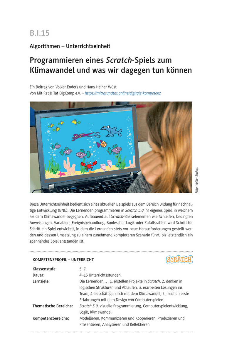 Programmieren eines Scratch-Spiels zum Klimawandel und was wir dagegen tun können