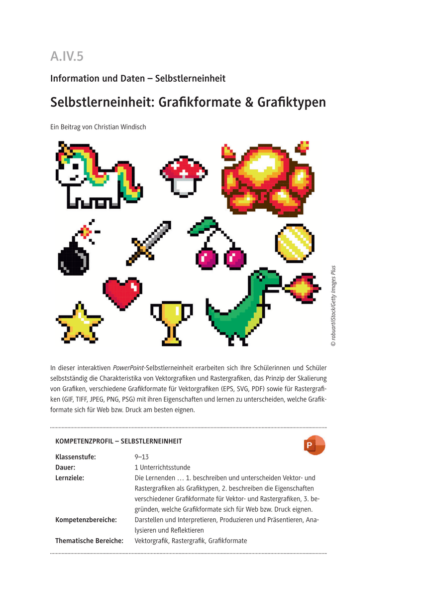 Selbstlerneinheit: Grafikformate & Grafiktypen