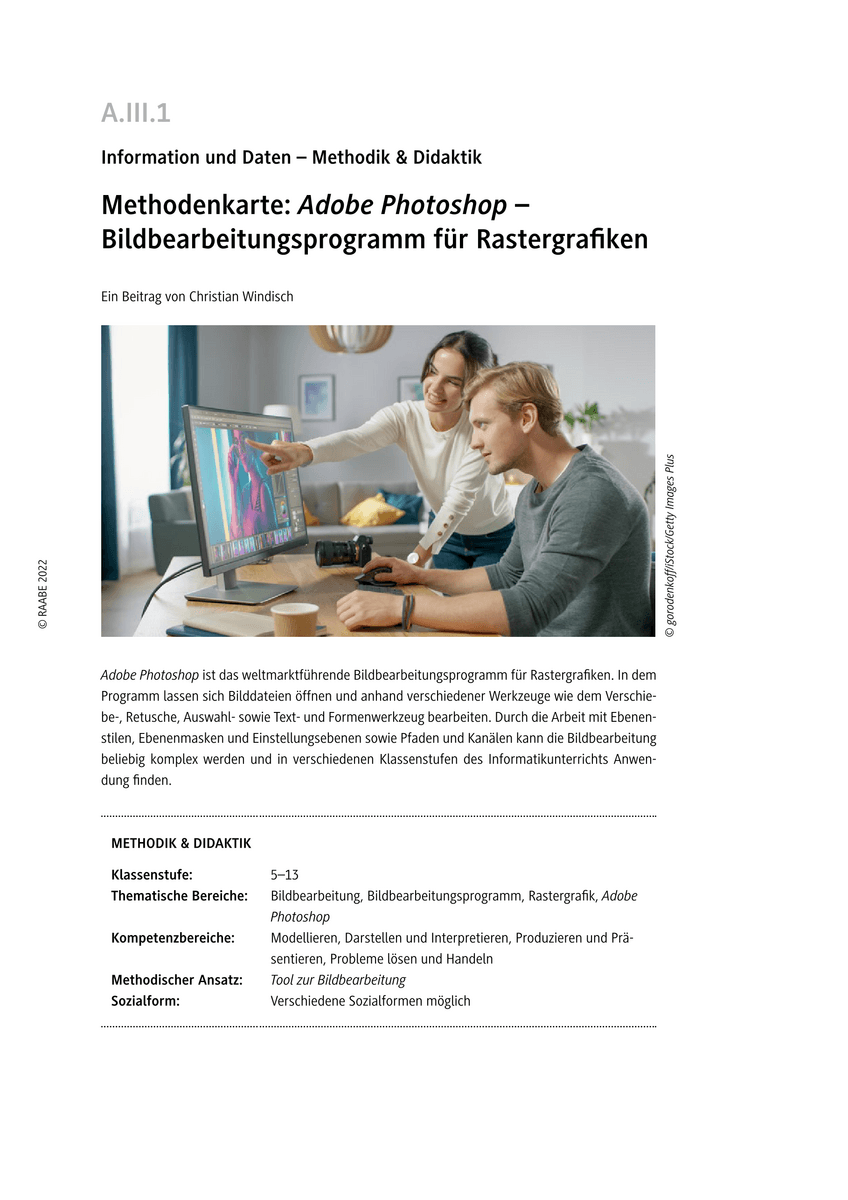 Methodenkarte: Adobe Photoshop