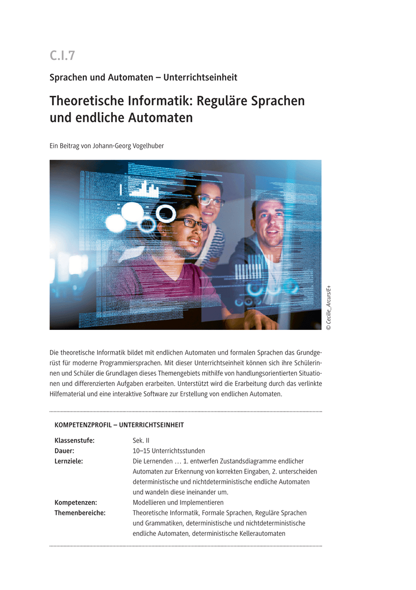 Theoretische Informatik: Reguläre Sprachen und endliche Automaten