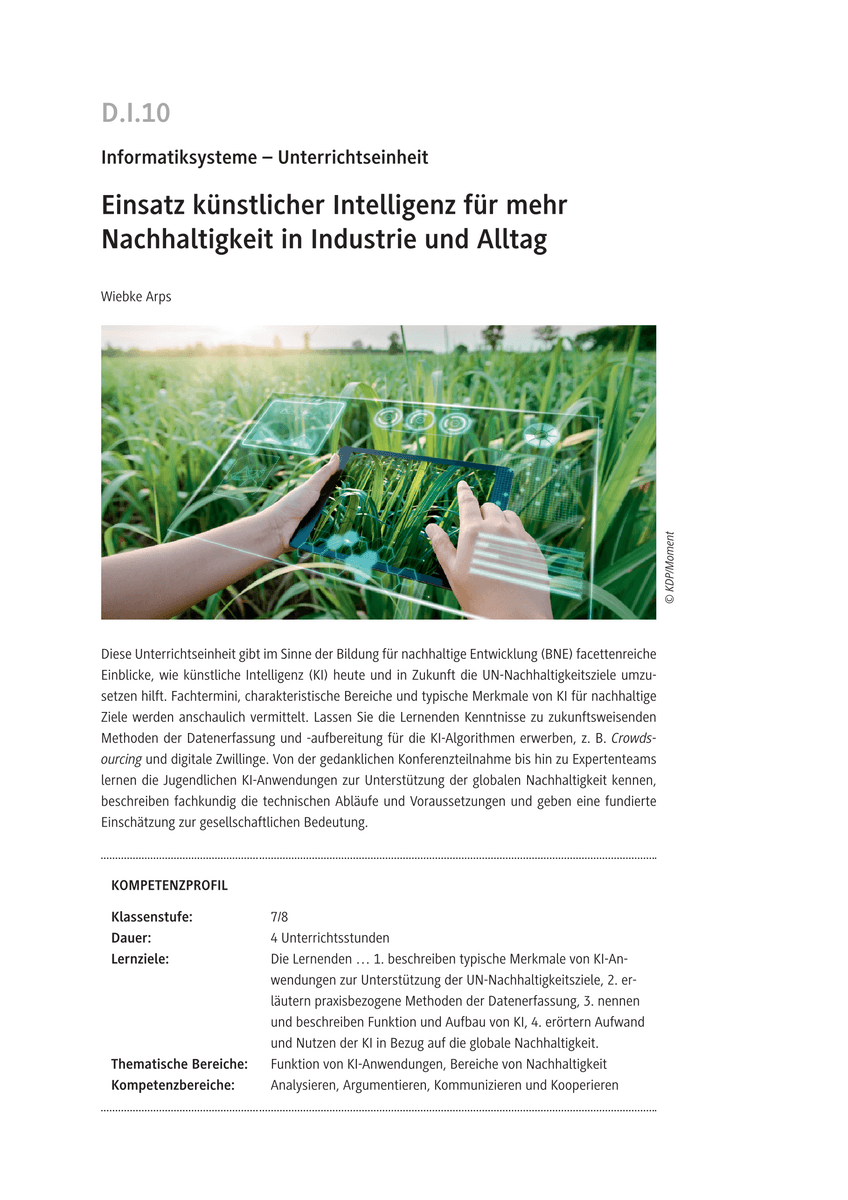 Einsatz künstlicher Intelligenz für mehr Nachhaltigkeit in Industrie und Alltag