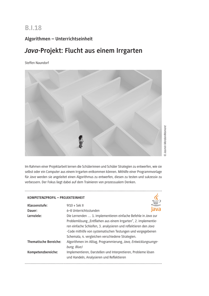 Java-Projekt: Flucht aus einem Irrgarten