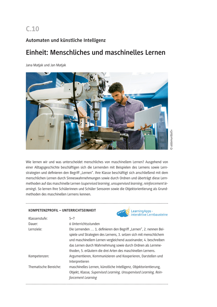 Einheit: Menschliches und maschinelles Lernen