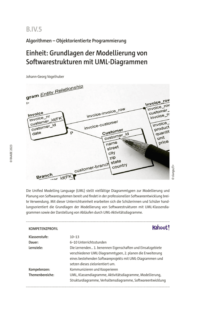Einheit: Grundlagen der Modellierung von Softwarestrukturen mit UML-Diagrammen