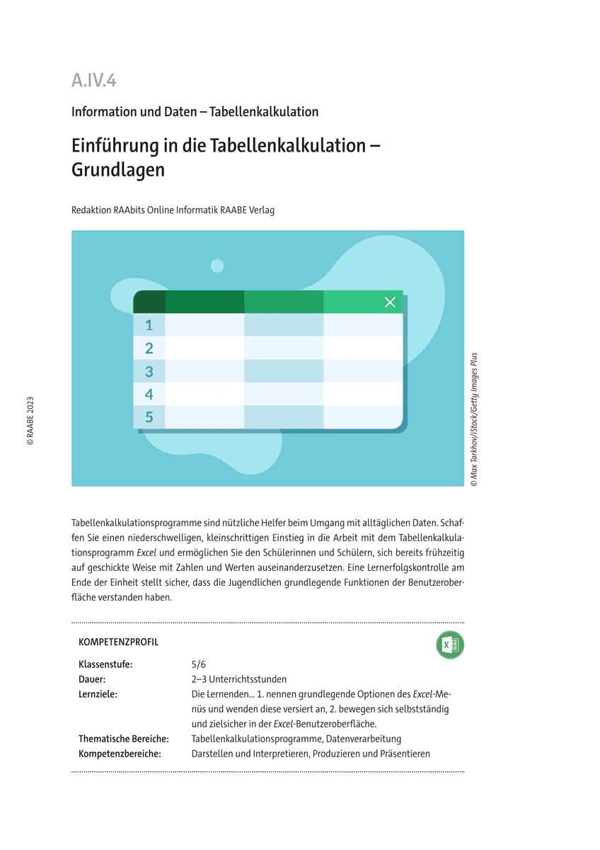 Einführung in die Tabellenkalkulation: Grundlagen