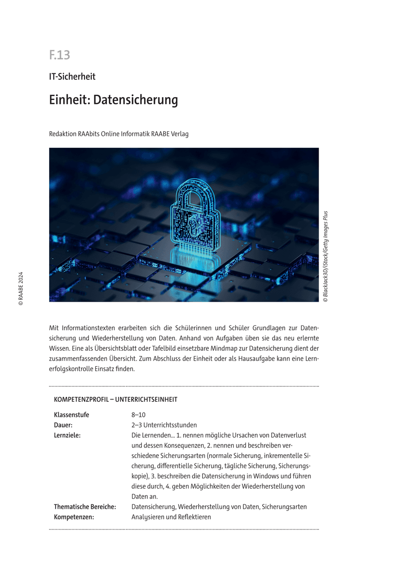 Einheit: Datensicherung