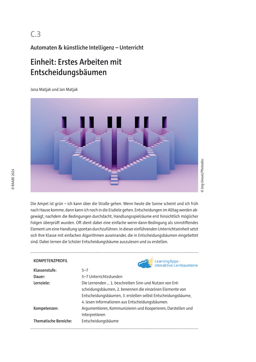 Einheit: Erstes Arbeiten mit Entscheidungsbäumen