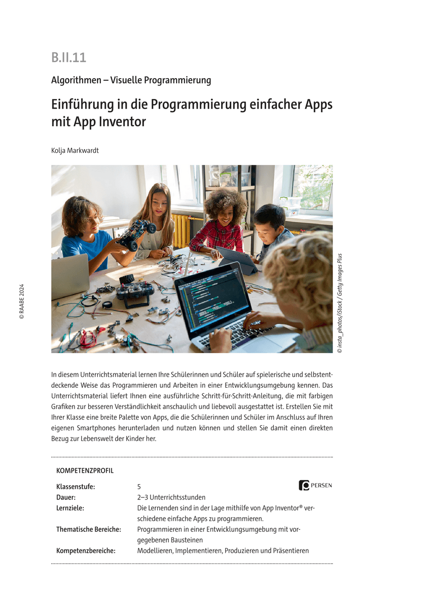 Einführung in die Programmierung einfacher Apps mit App Inventor