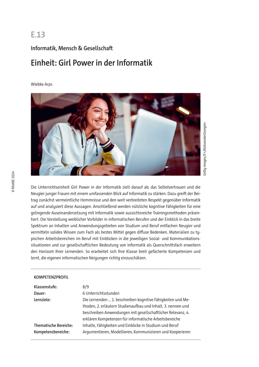 Einheit: Girl Power in der Informatik