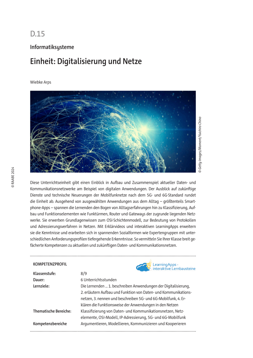 Einheit: Digitalisierung und Netze
