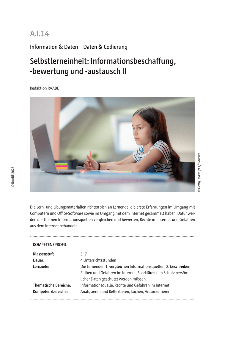 Selbstlerneinheit: Informationsbeschaffung, -bewertung und -austausch II