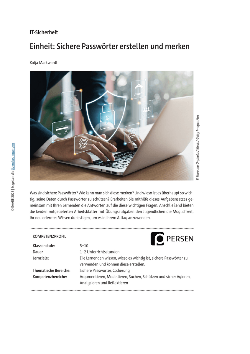 Einheit: Sichere Passwörter erstellen und merken