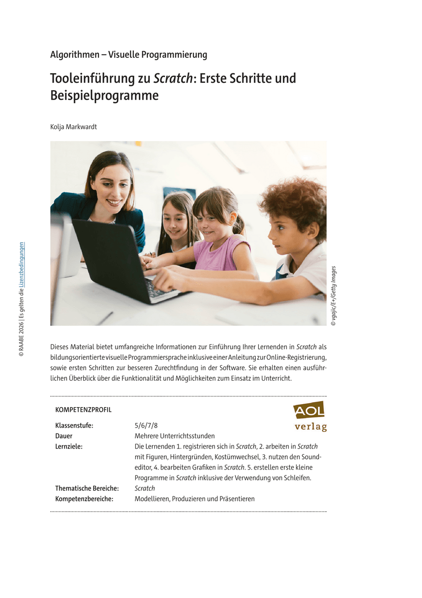 Tooleinführung zu Scratch: Erste Schritte und Beispielprogramme