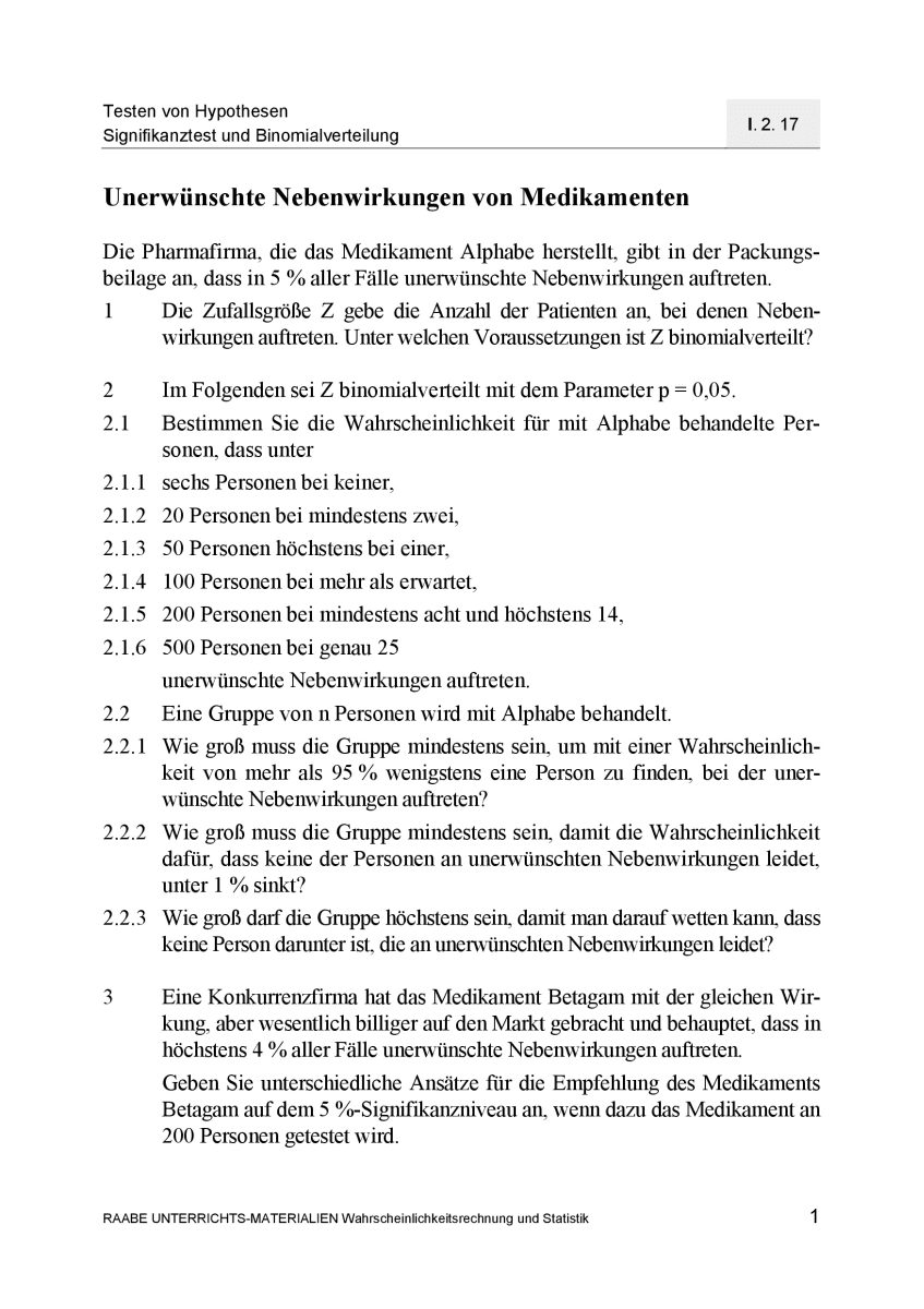 Unerwünschte Nebenwirkungen von Medikamenten