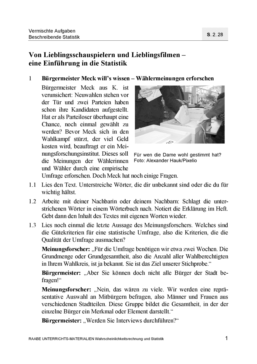 Eine Einführung in die Statistik