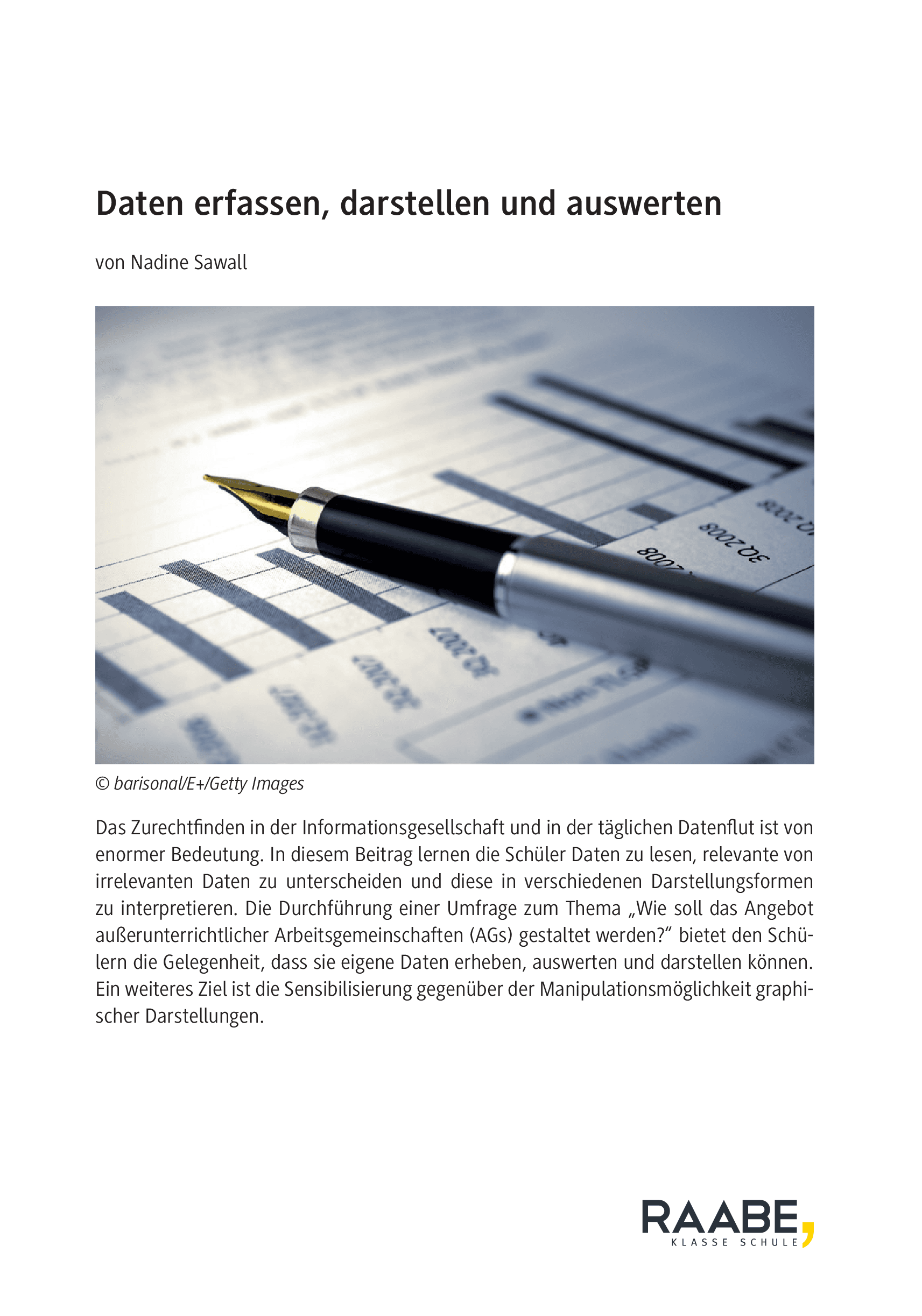 Daten erfassen, darstellen und auswerten